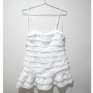 White Ruffle Tiered Spaghetti Strap Top